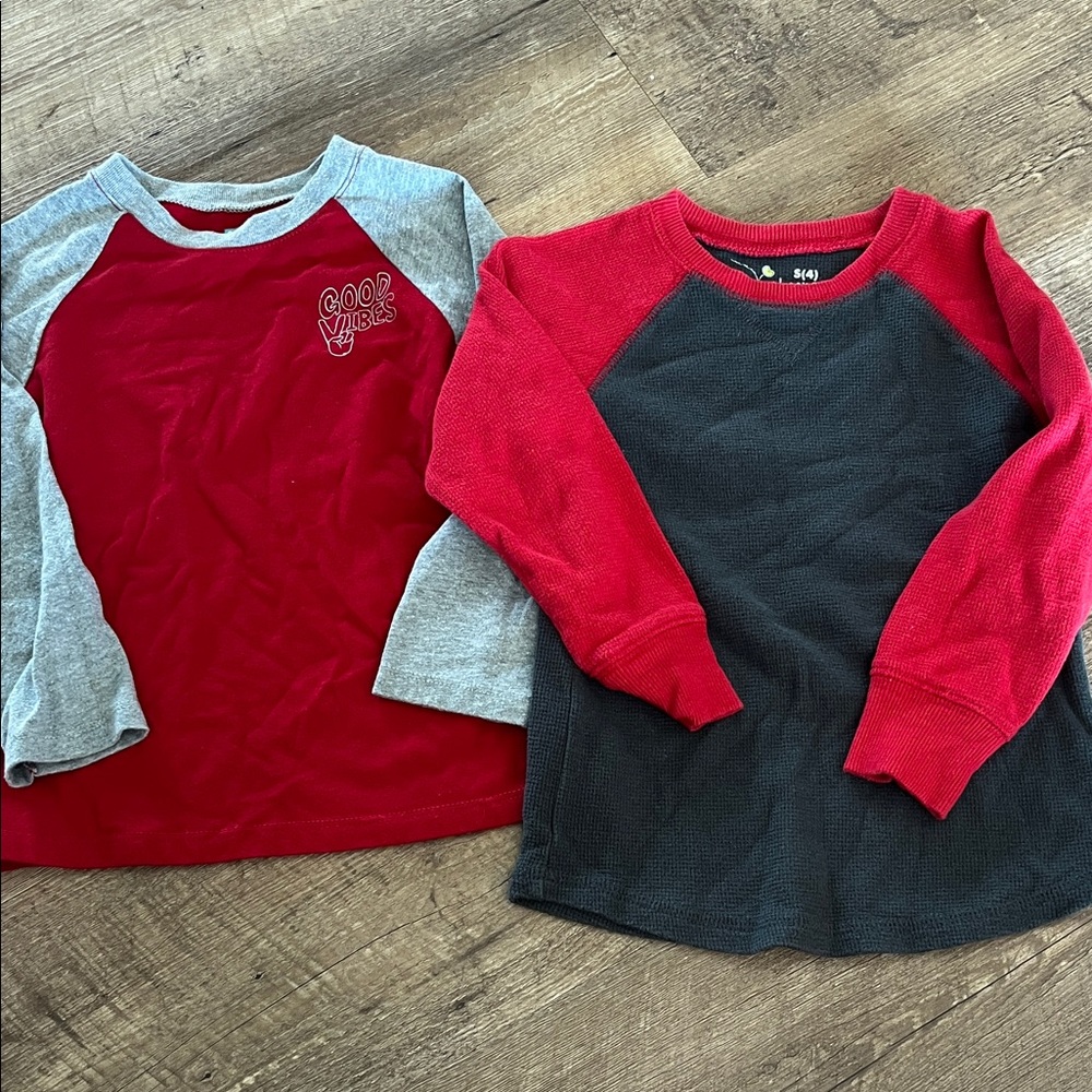 Garanimals Red and Gray Long Sleeve Tees for Kids